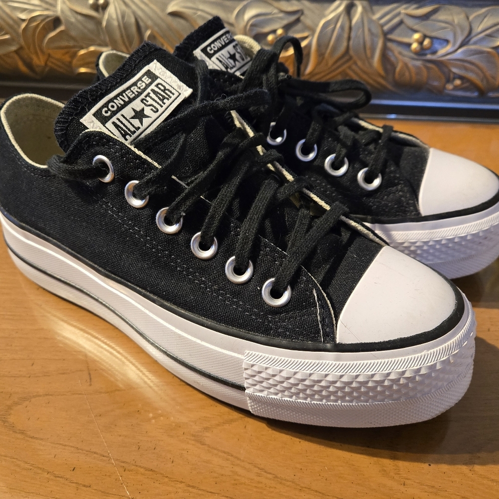 Converse Classic Black and White Platform Sneakers